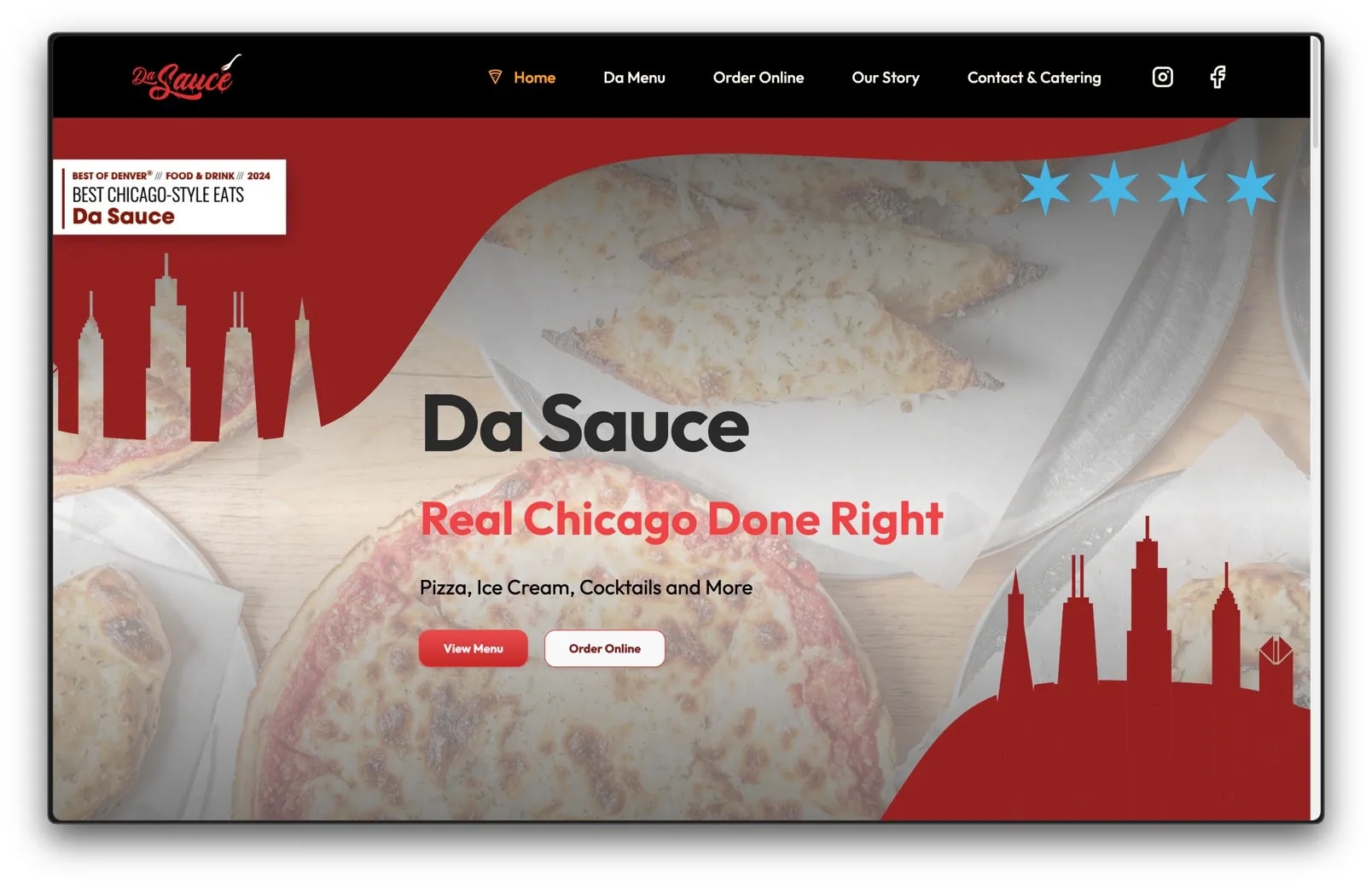 Da Sauce Pizza Home Page